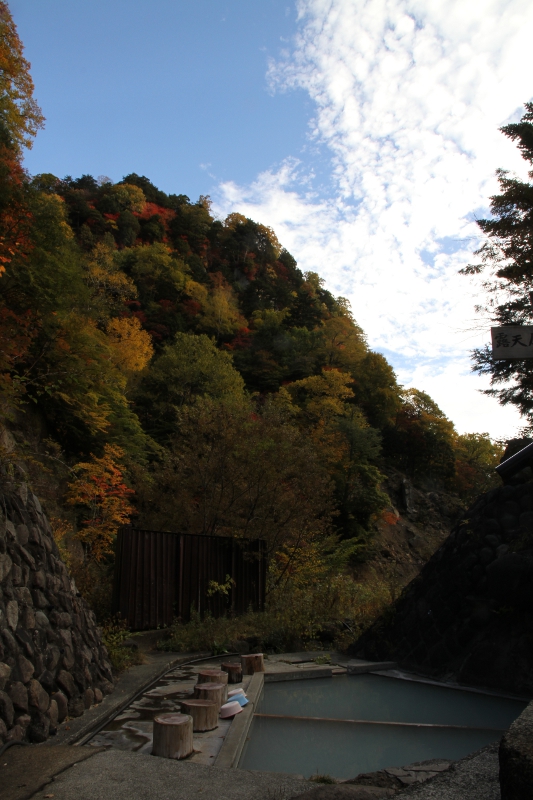 露天風呂からの紅葉