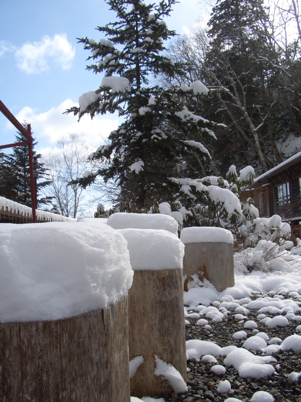 ベンチの雪